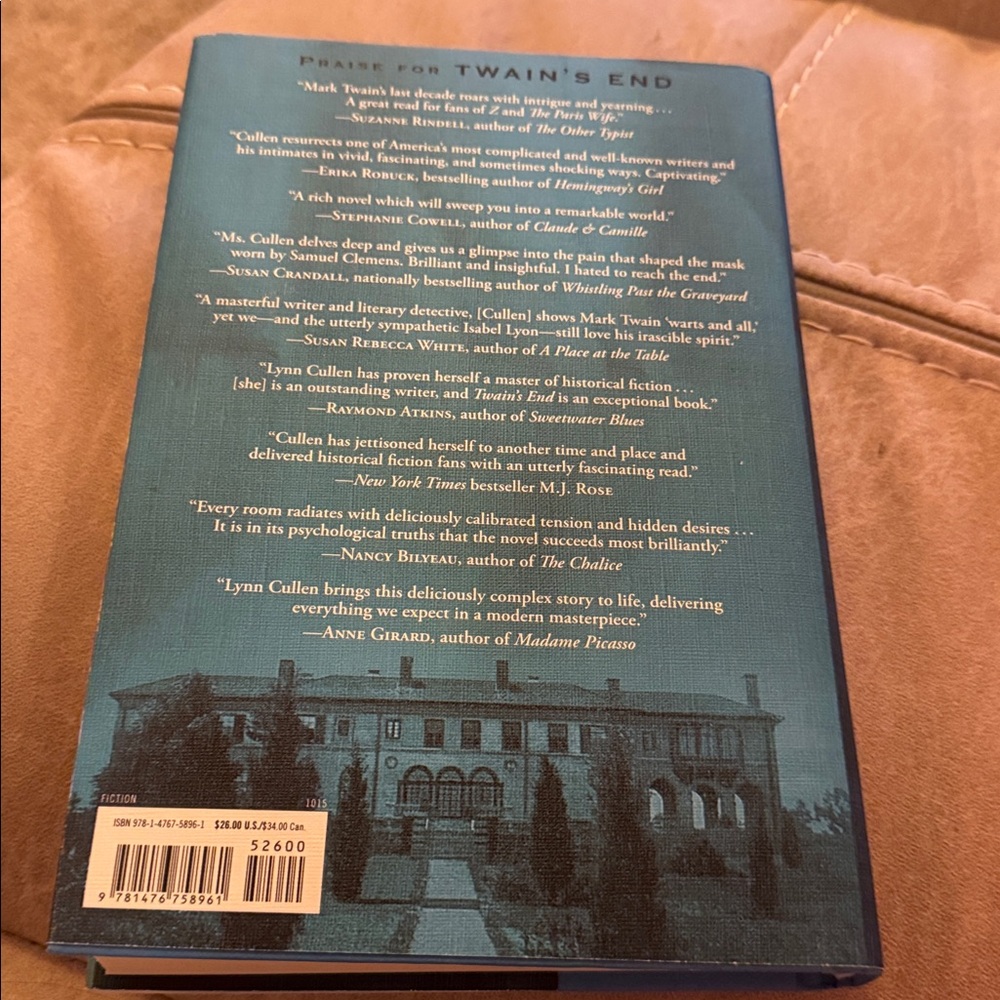 Twain’s End by Lynn Cullen - HC - National Bestseller NEW - Picture 2 of 2